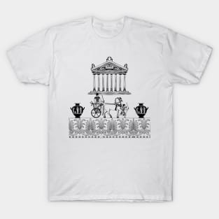 Ancient Greece Minimalist Design | Timeless Black & White Art T-Shirt